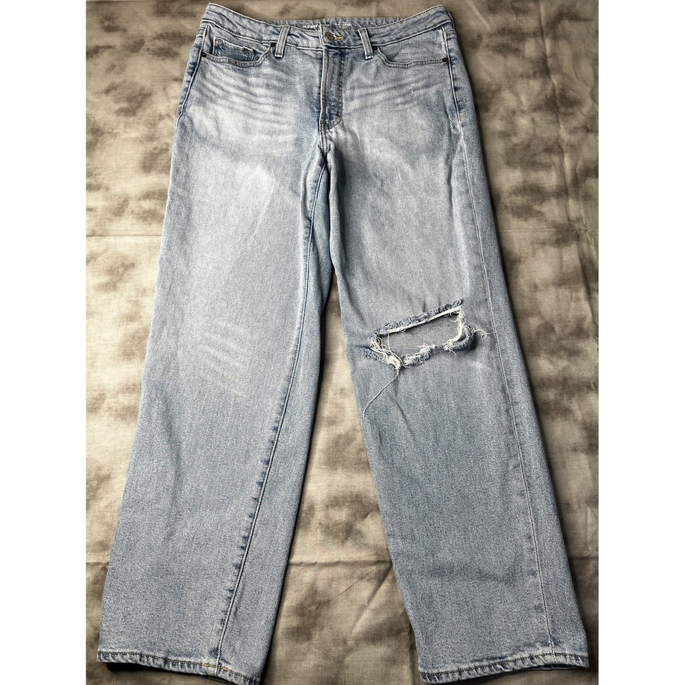 Old Navy Jeans Women Size 12 Blue High Rise Curvy OG Loose Baggy Distressed